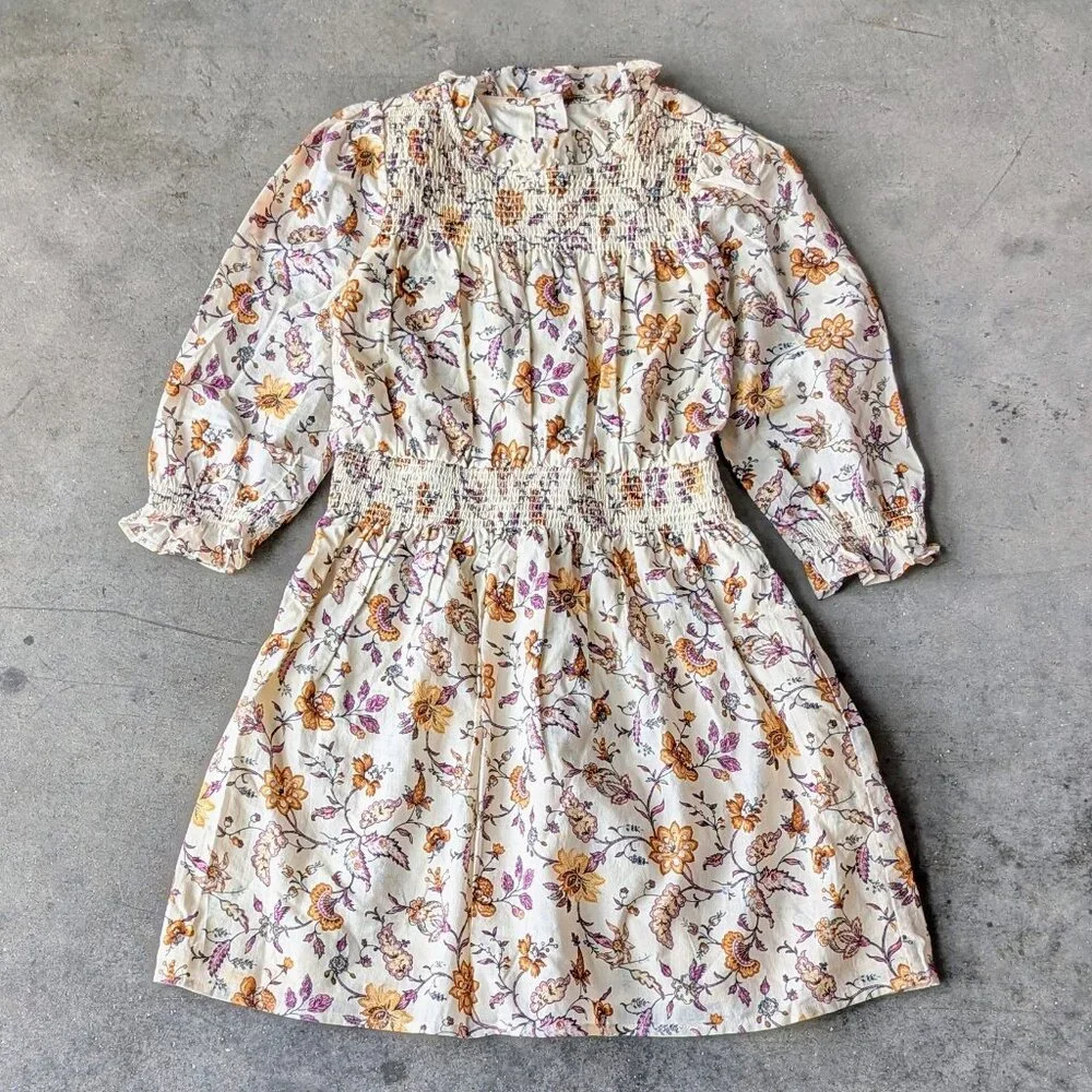 Janie and Jack The Cleo Floral Smocked Dress in Seedpear Floral size 8